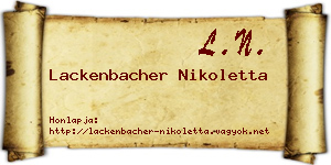 Lackenbacher Nikoletta névjegykártya