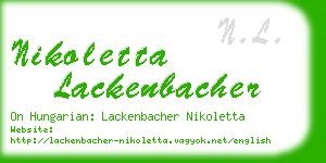 nikoletta lackenbacher business card